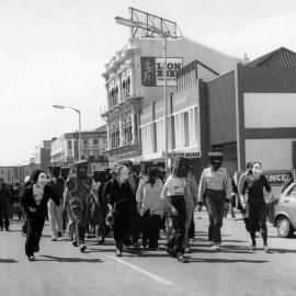 Protestors in Taranaki Street