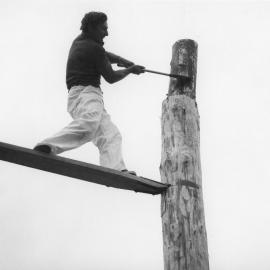 Wood chopping demonstration