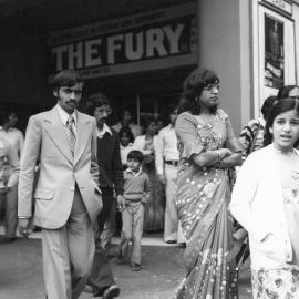 Members of the Indian community outside the Plaza Theatre