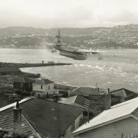 Flying boat landing in Evans Bay