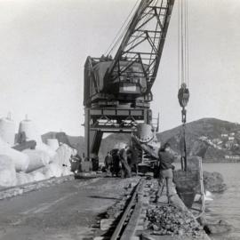 Concrete pouring for breakwater