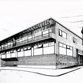 Early design proposal for the Brooklyn Library