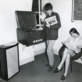The record listening room, Wellington Central Public Library