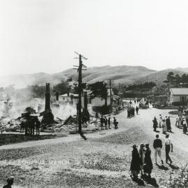 Aftermath of a fire in Porirua