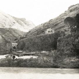 Farm buildings in a gorge