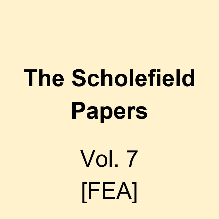 The Scholefield Papers, Vol. 7 [FEA] 