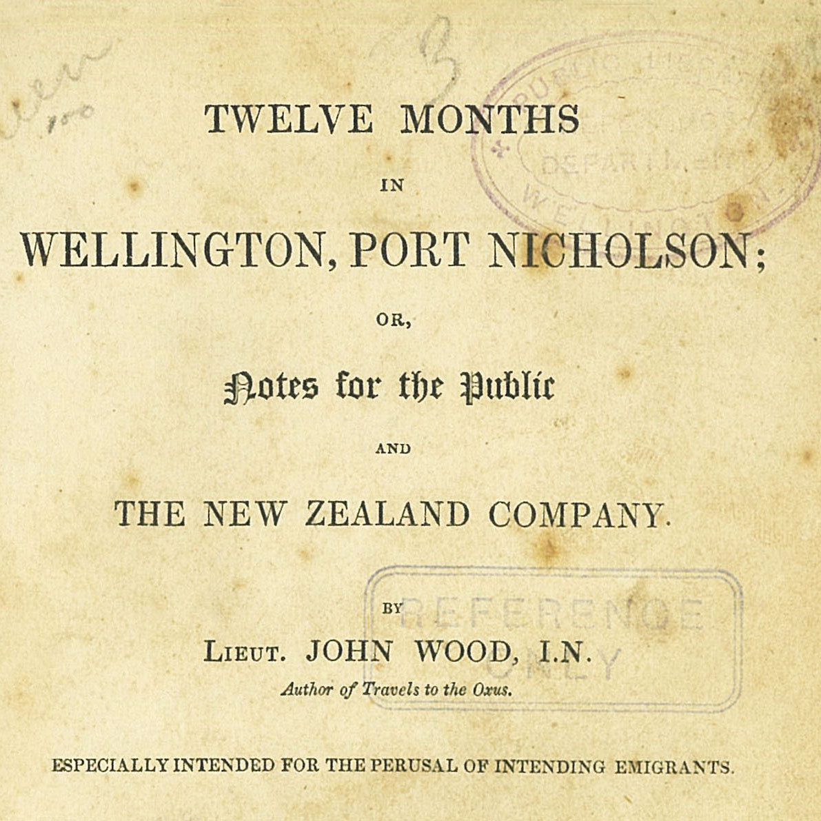 Twelve Months in Wellington (1843)