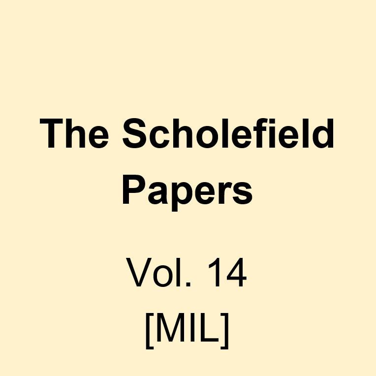 The Scholefield Papers, Vol. 14 [MIL] 