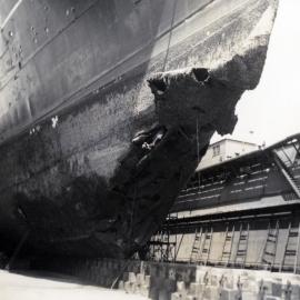 Damage to the hull of the Wanganella