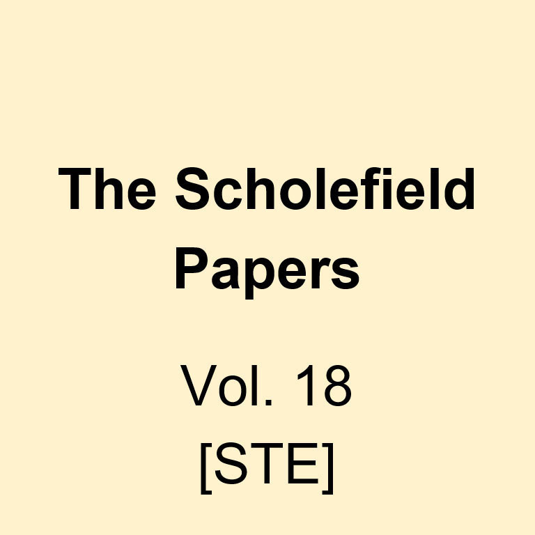 The Scholefield Papers, Vol. 18 [STE] 
