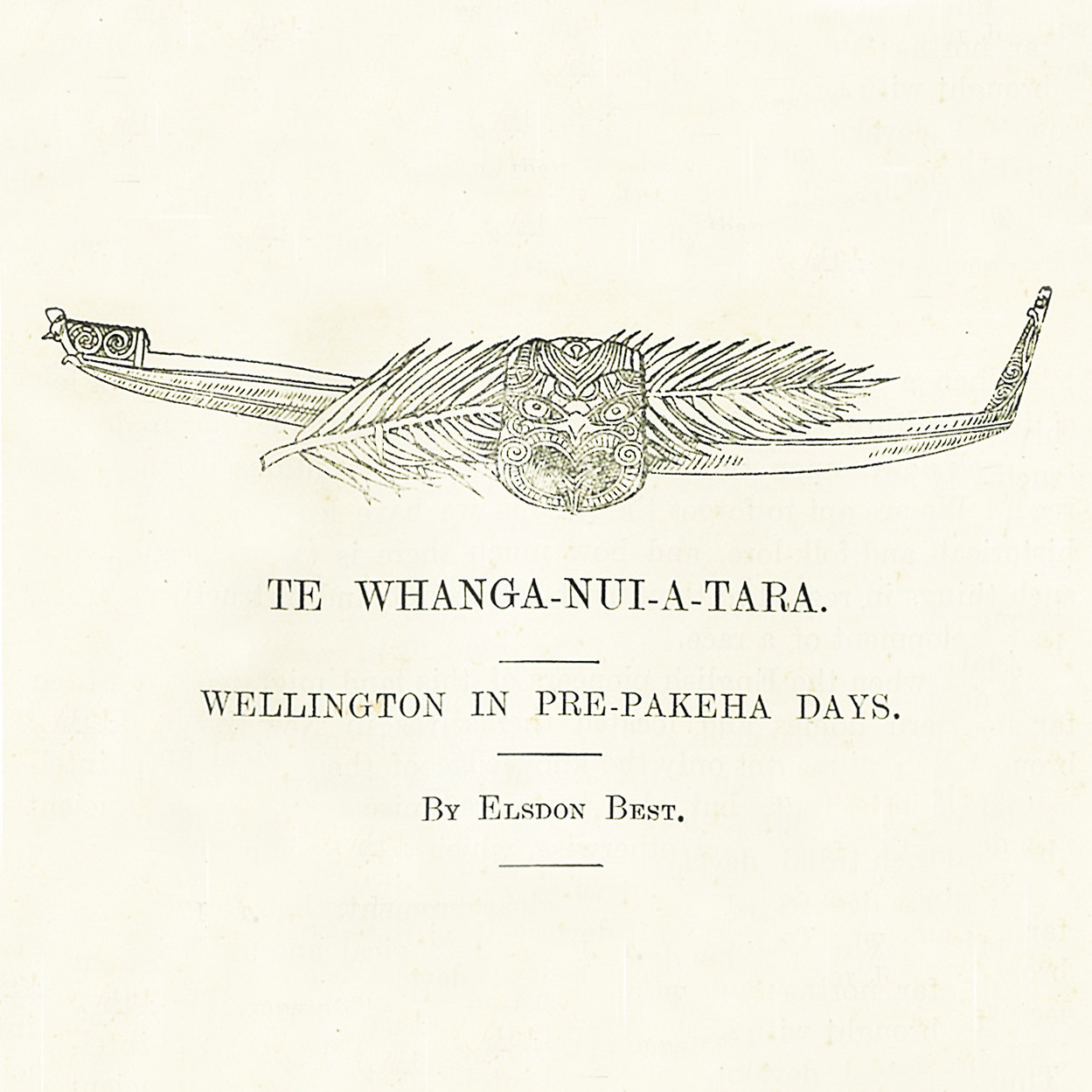 Te Whanga-nui-a-Tara: Wellington in pre-Pakeha days