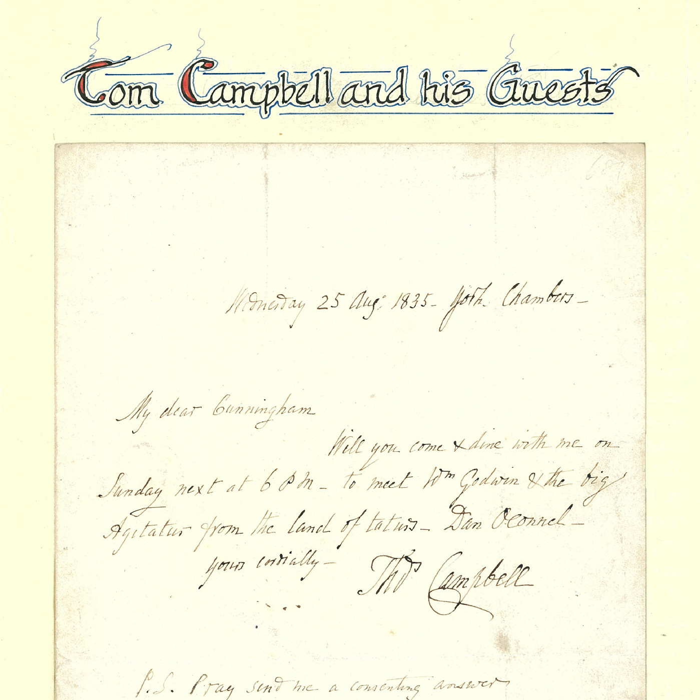 Letter from Thomas Campbell to Allan Cunningham