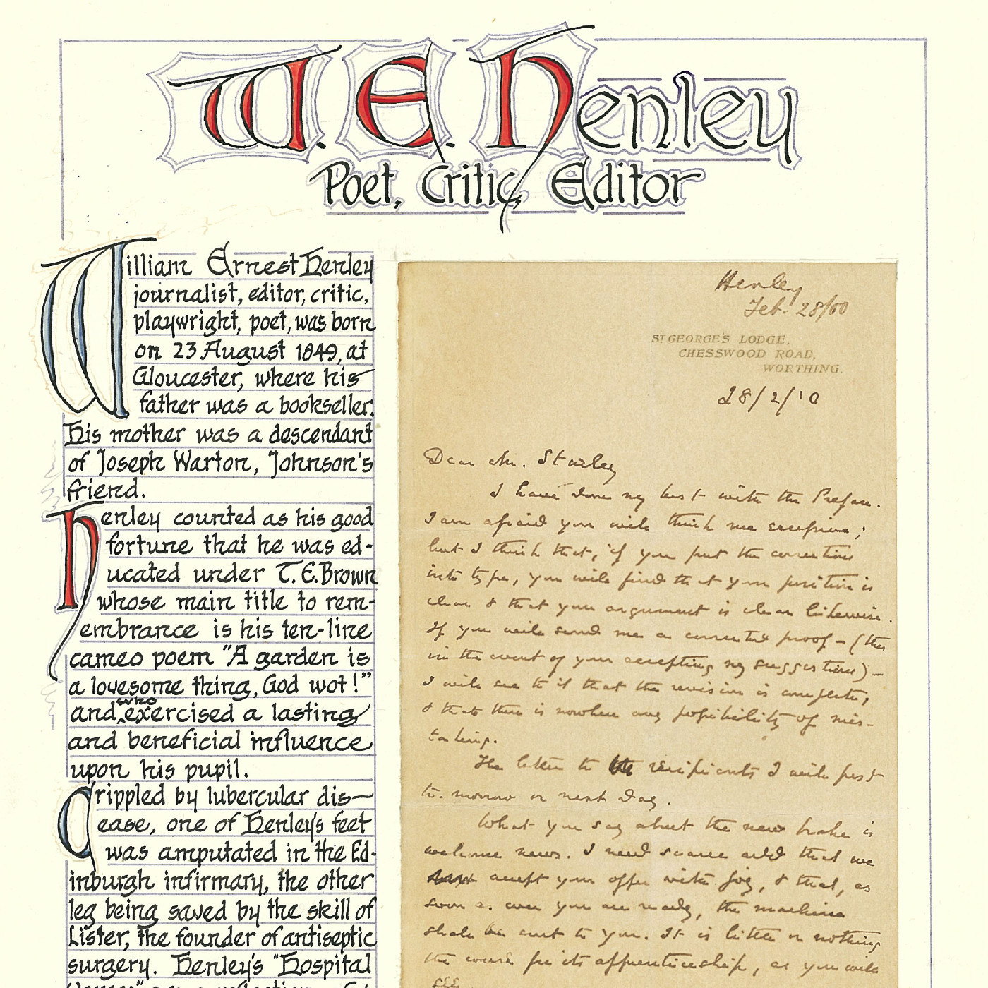 Letter from W. E. Henley