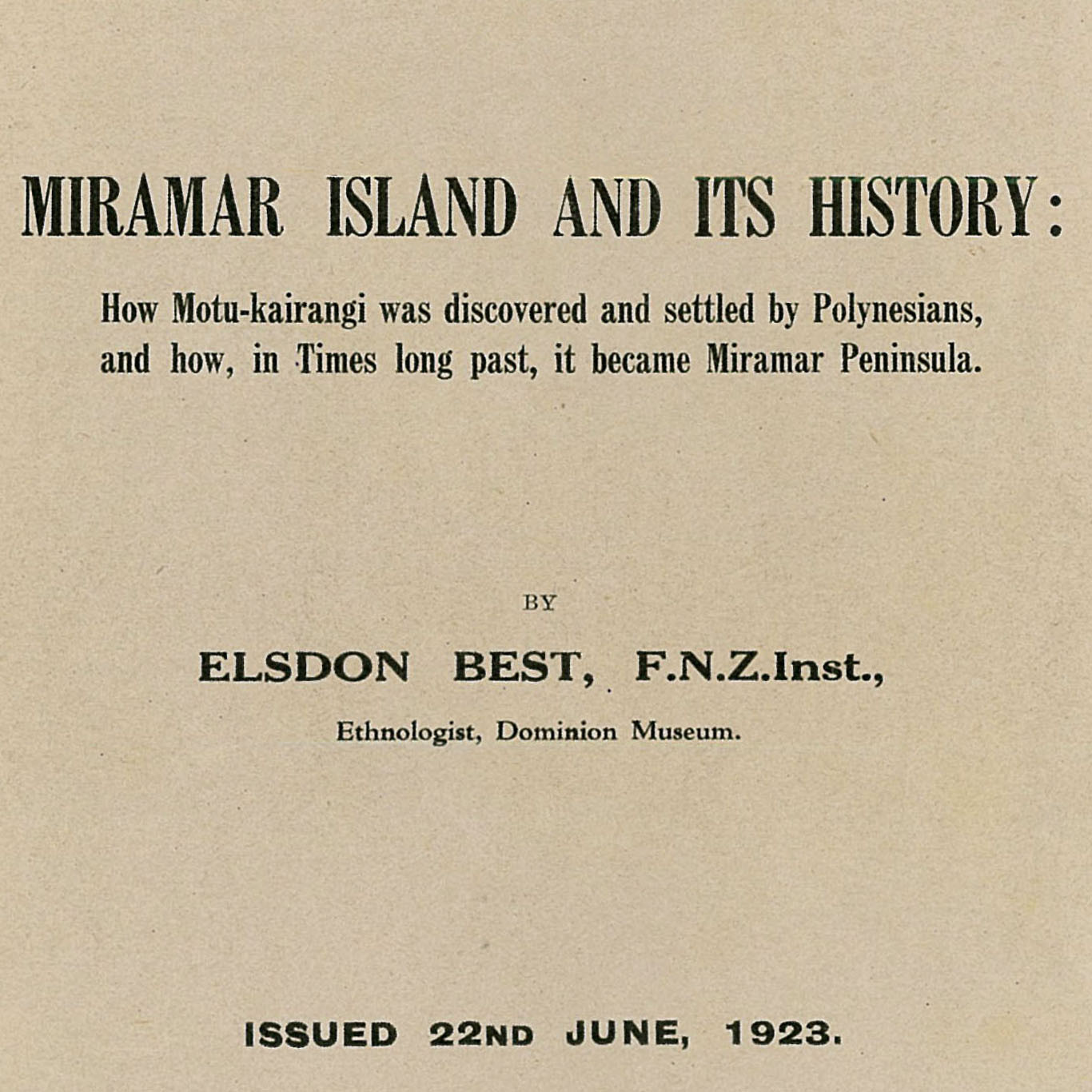 Miramar Island and its history