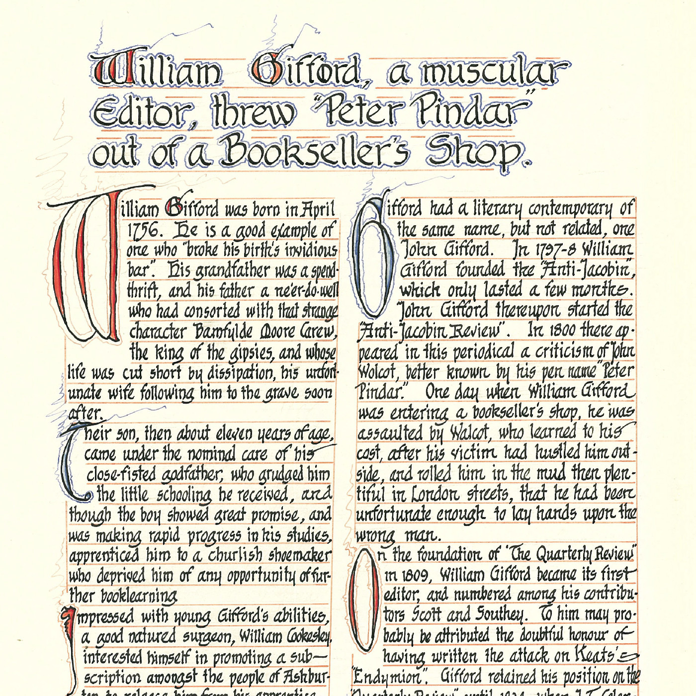 Edited proof of Massinger play by William Gifford