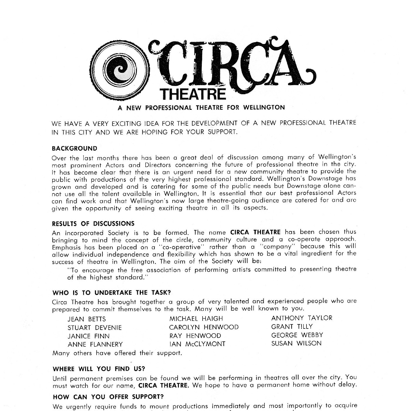 Circa Theatre: A new professional theatre for Wellington