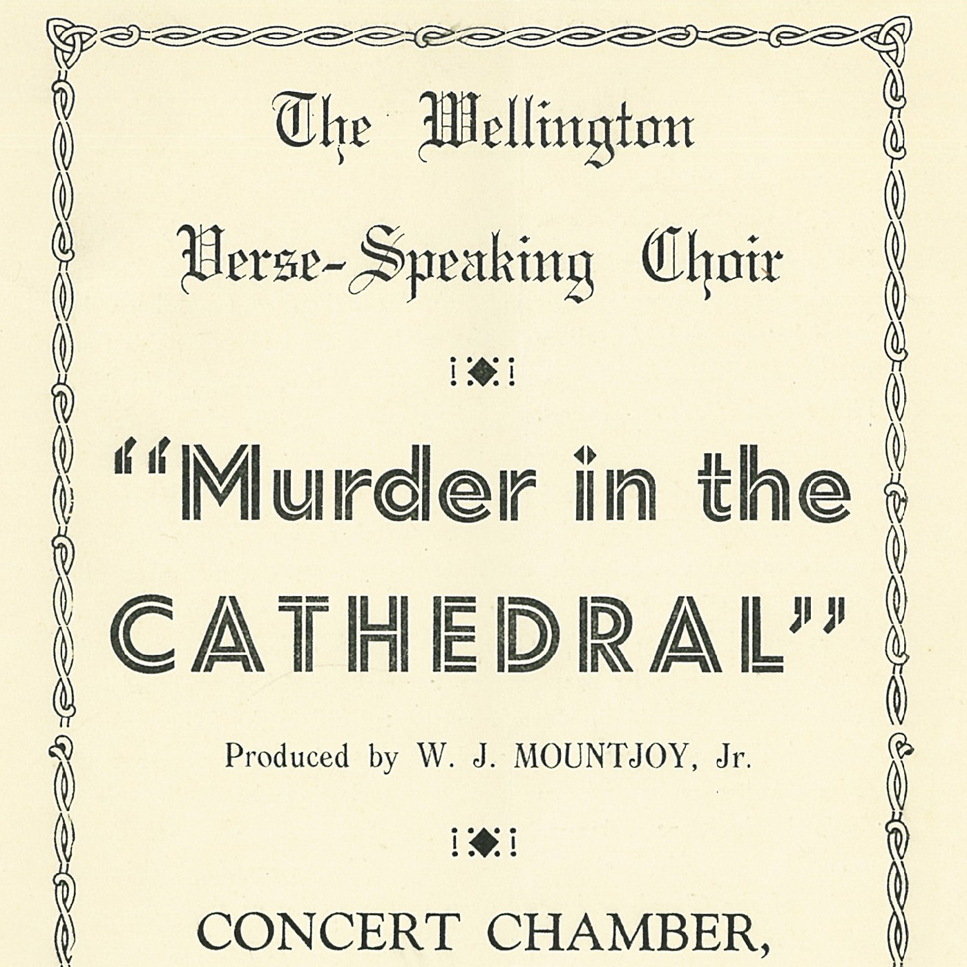 The Wellington Verse-Speaking Choir: "Murder in the Cathedral"