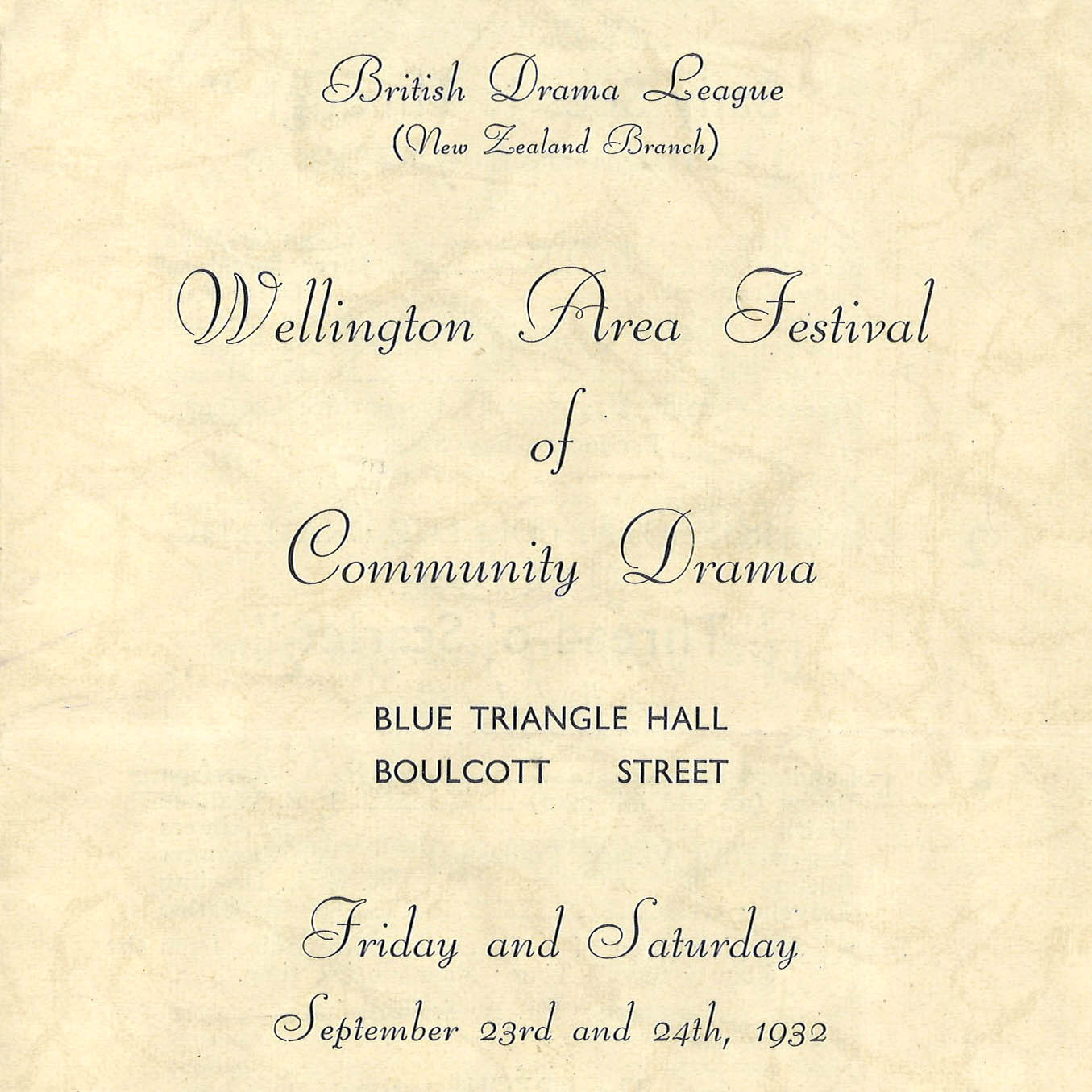 Wellington Area Festival Of Drama (1932)