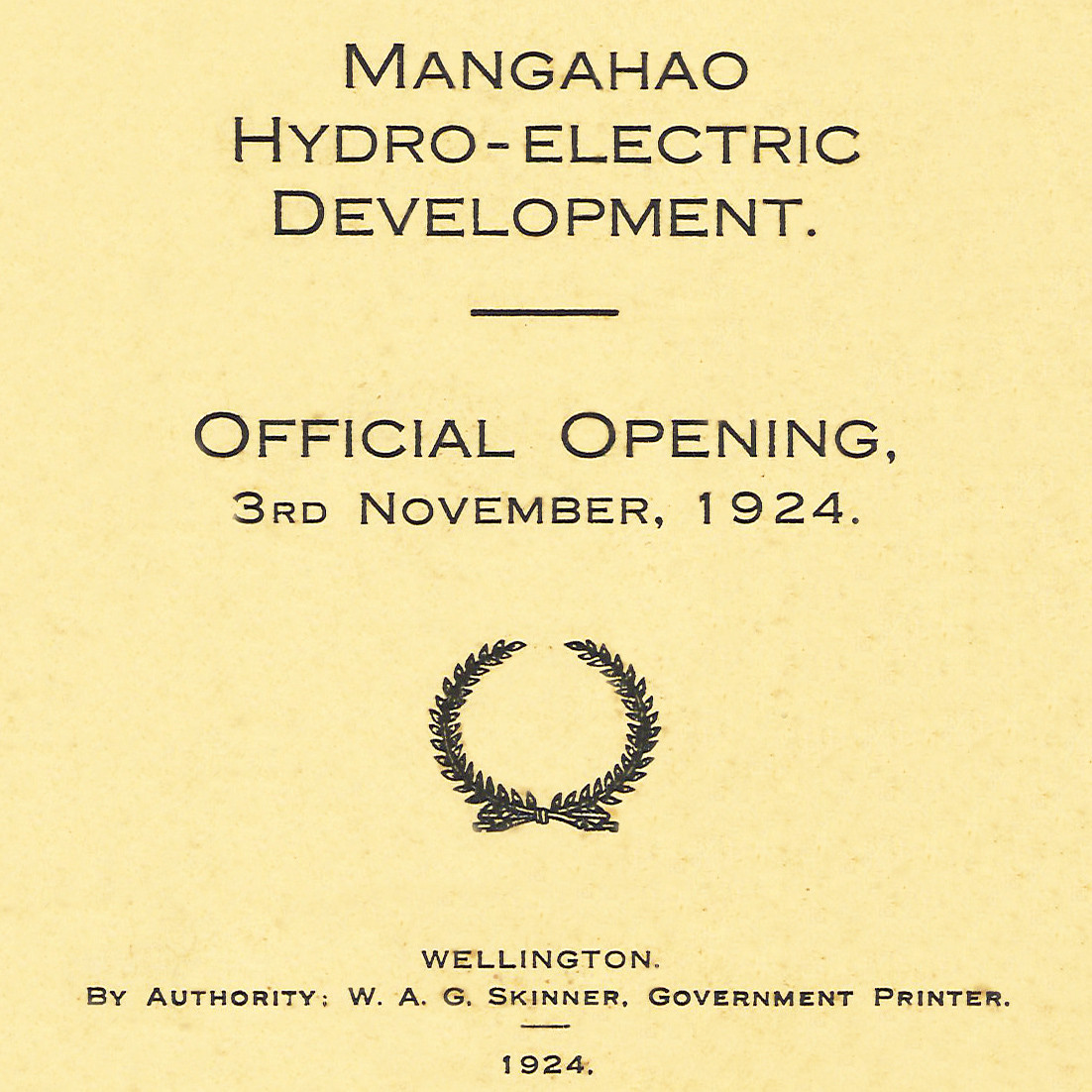 Mangahao Hydro-Electric Development: Souvenir Descriptive Pamphlet