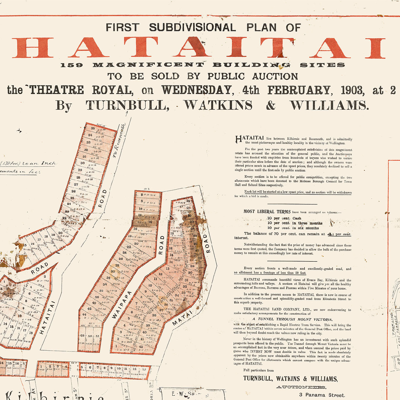 First Subdivisional Plan of Hataitai