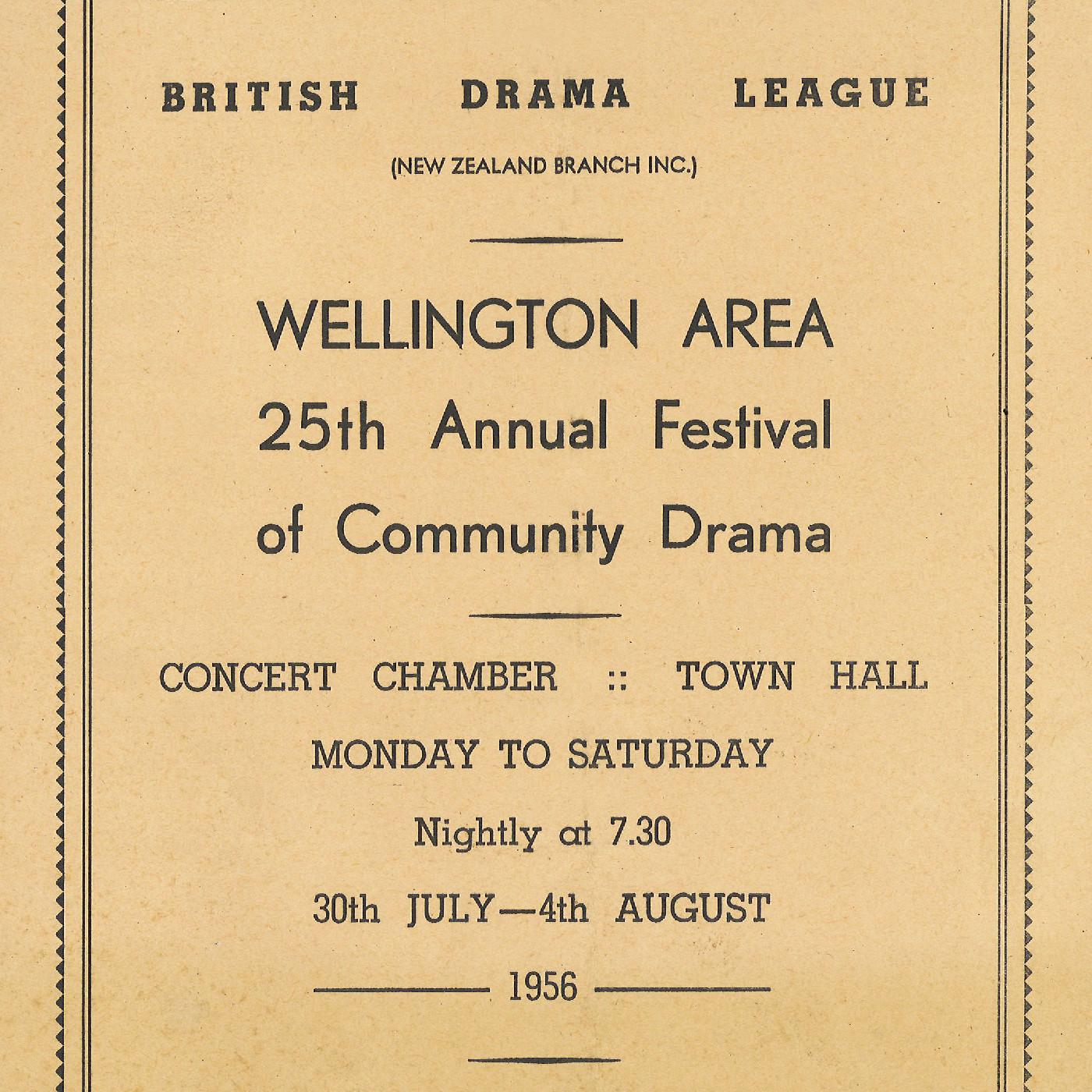 Wellington Area 25th Annual Festival Of Drama (1956)