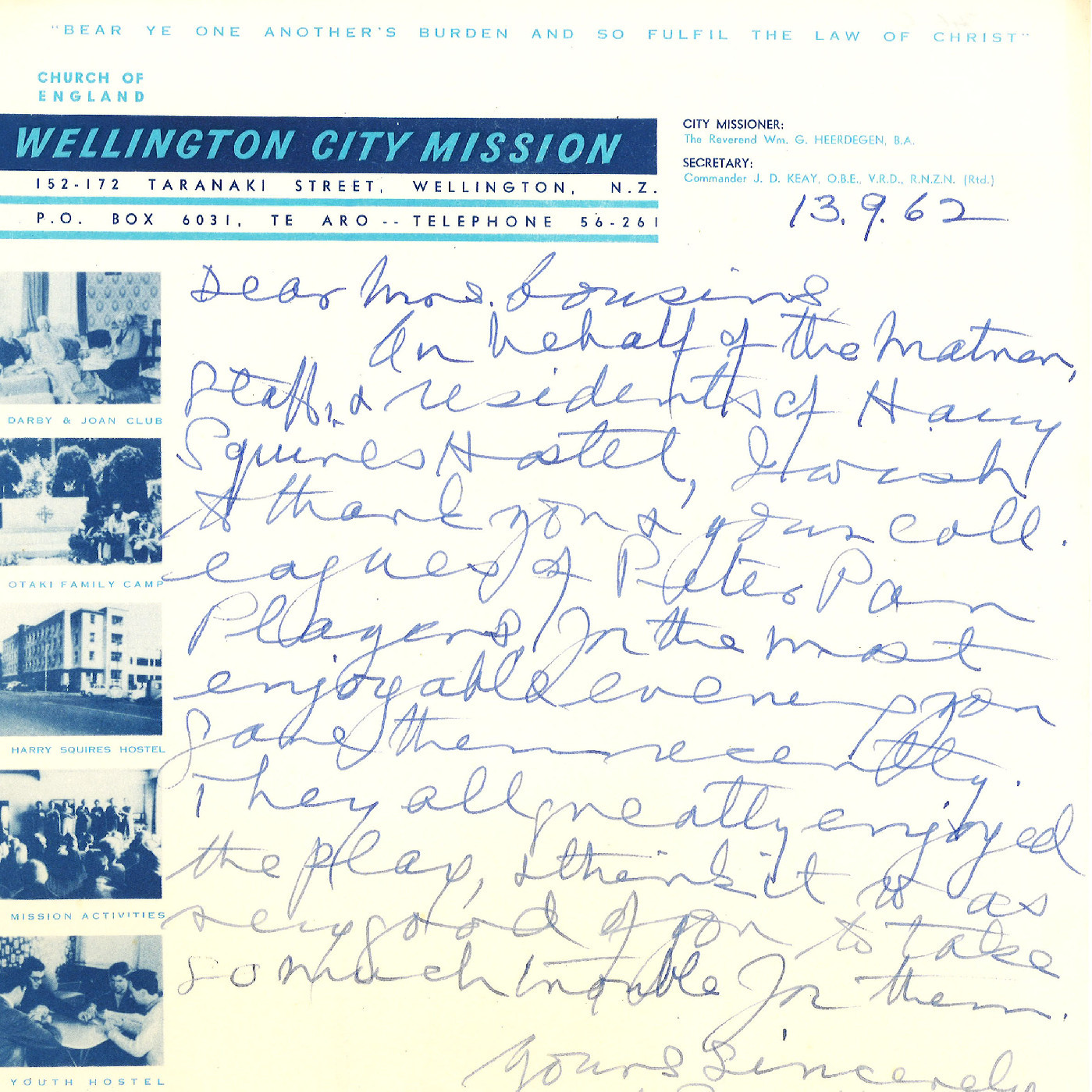 Letters addressed to the Peter Pan Players, 1960s