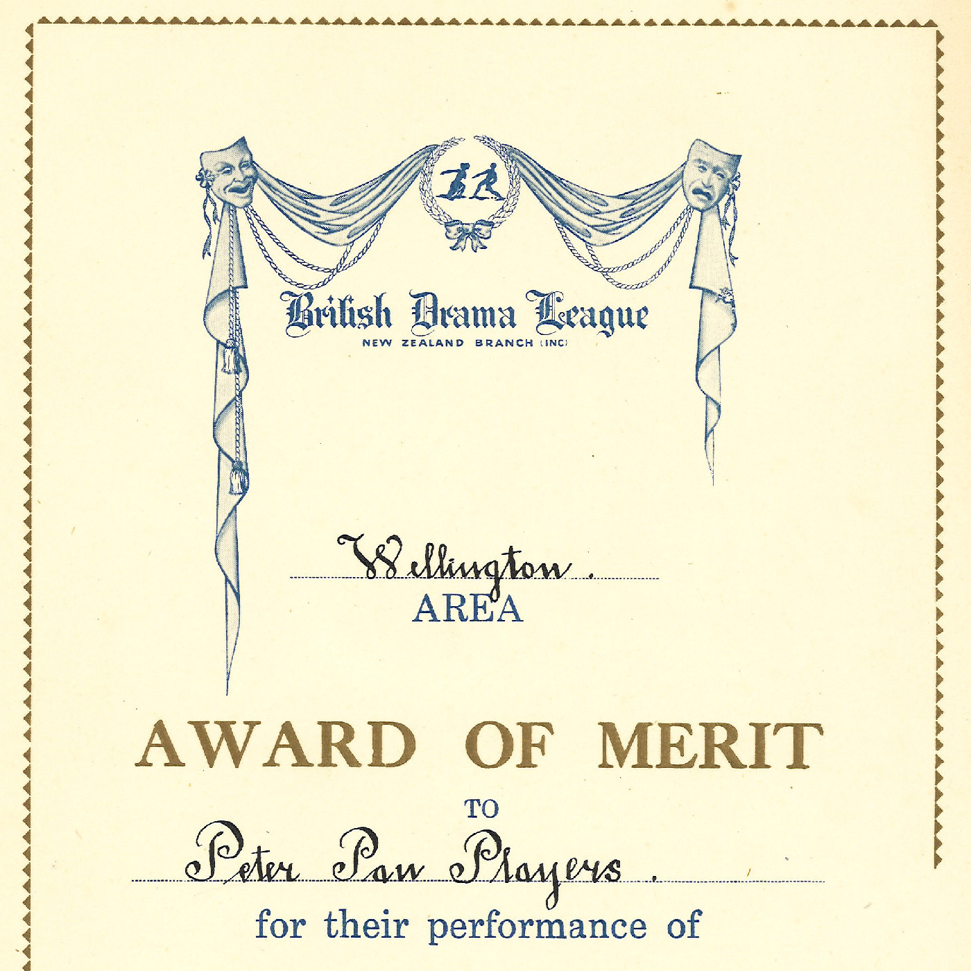 Awards won by the Peter Pan Players for "Turn The Clock Back"