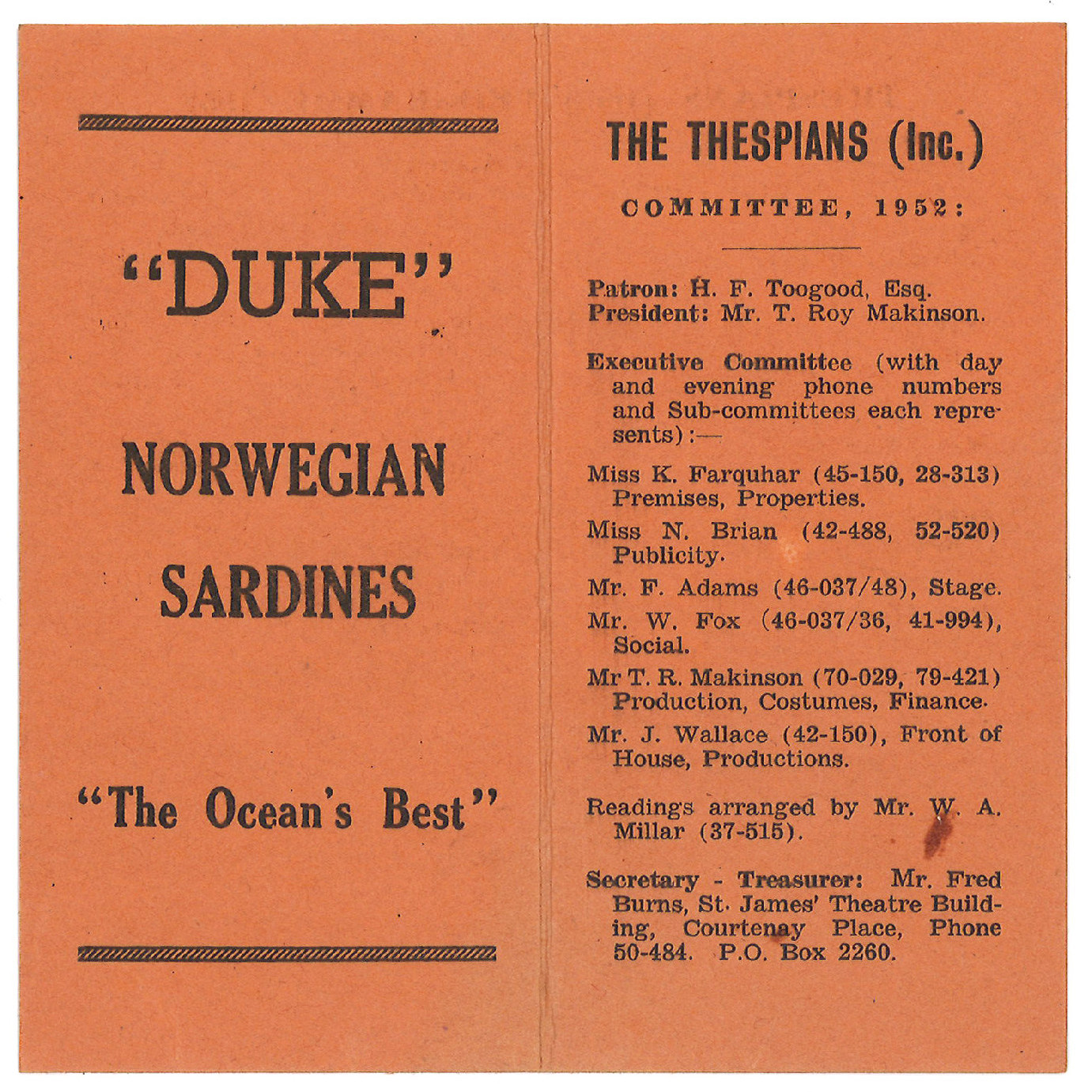 Thespians Committee 1952