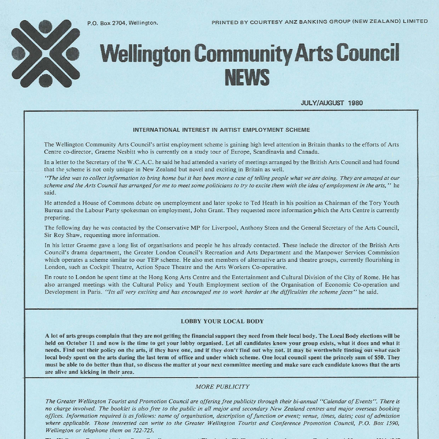 Wellington Community Arts Council News