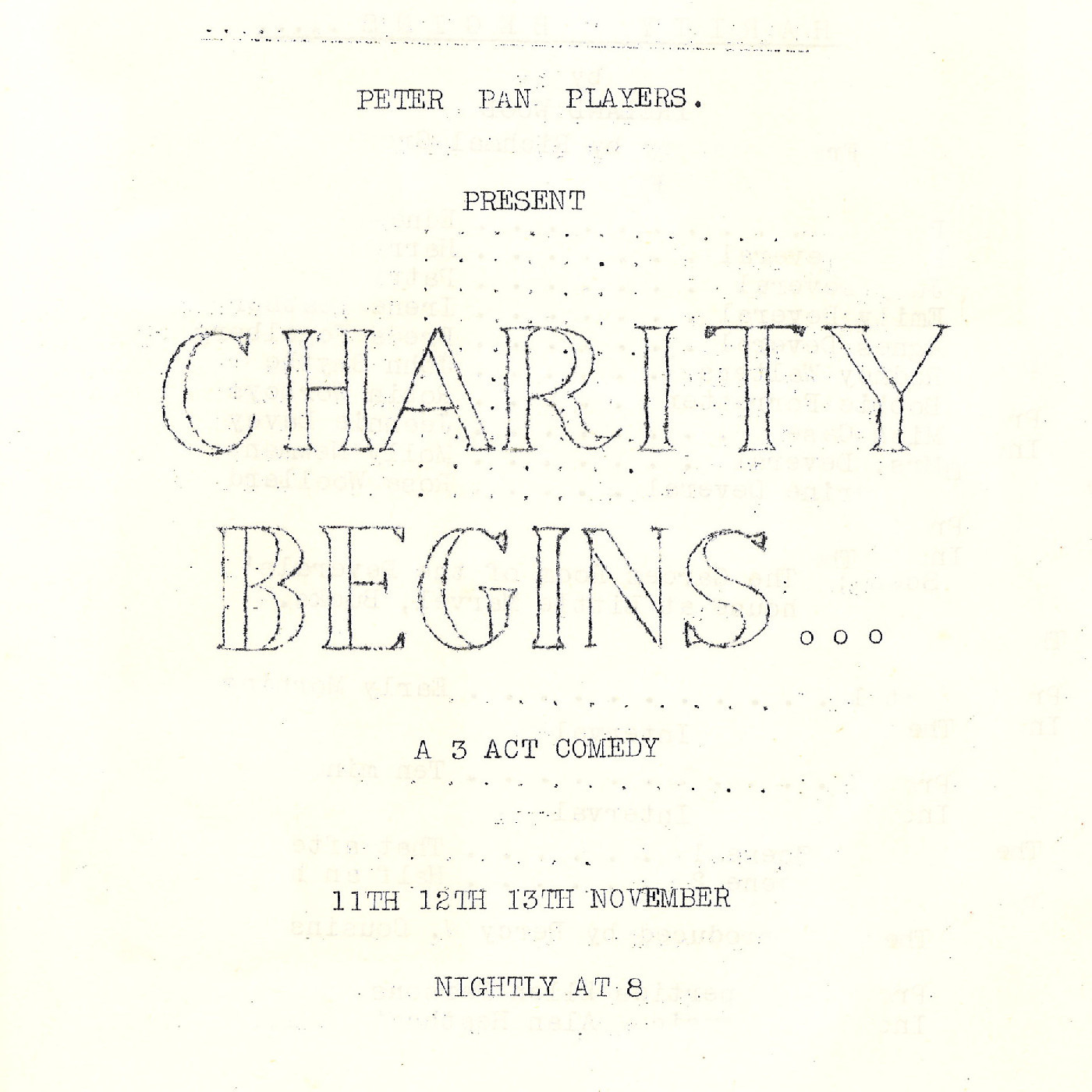 Peter Pan Players: "Charity Begins..."