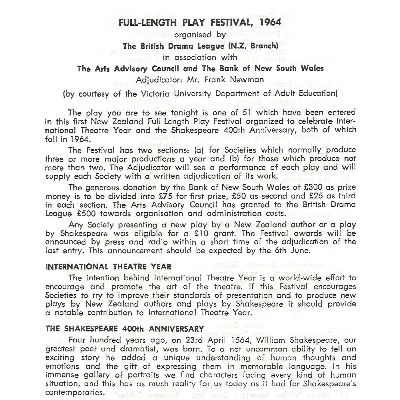 British Drama League Full-Length Play Festival