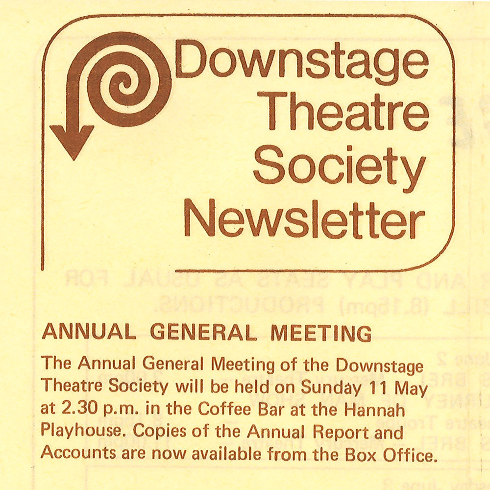 Downstage Theatre Society Newsletter