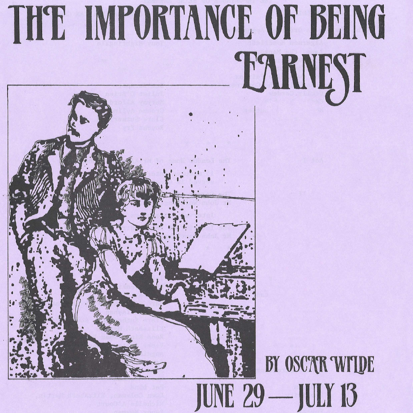 Wellington Repertory Theatre: "The Importance of Being Earnest"