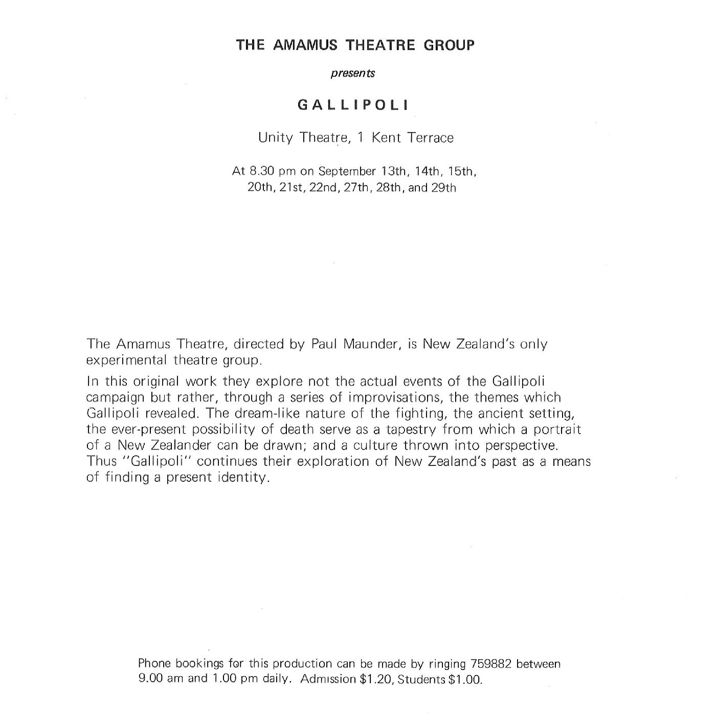 Amamus Theatre: "Gallipoli"