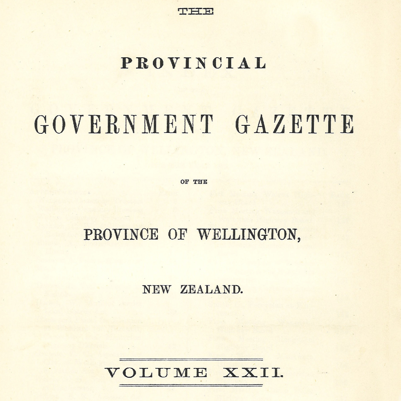 Wellington Provincial Council Gazette, Vol 22 (1875)