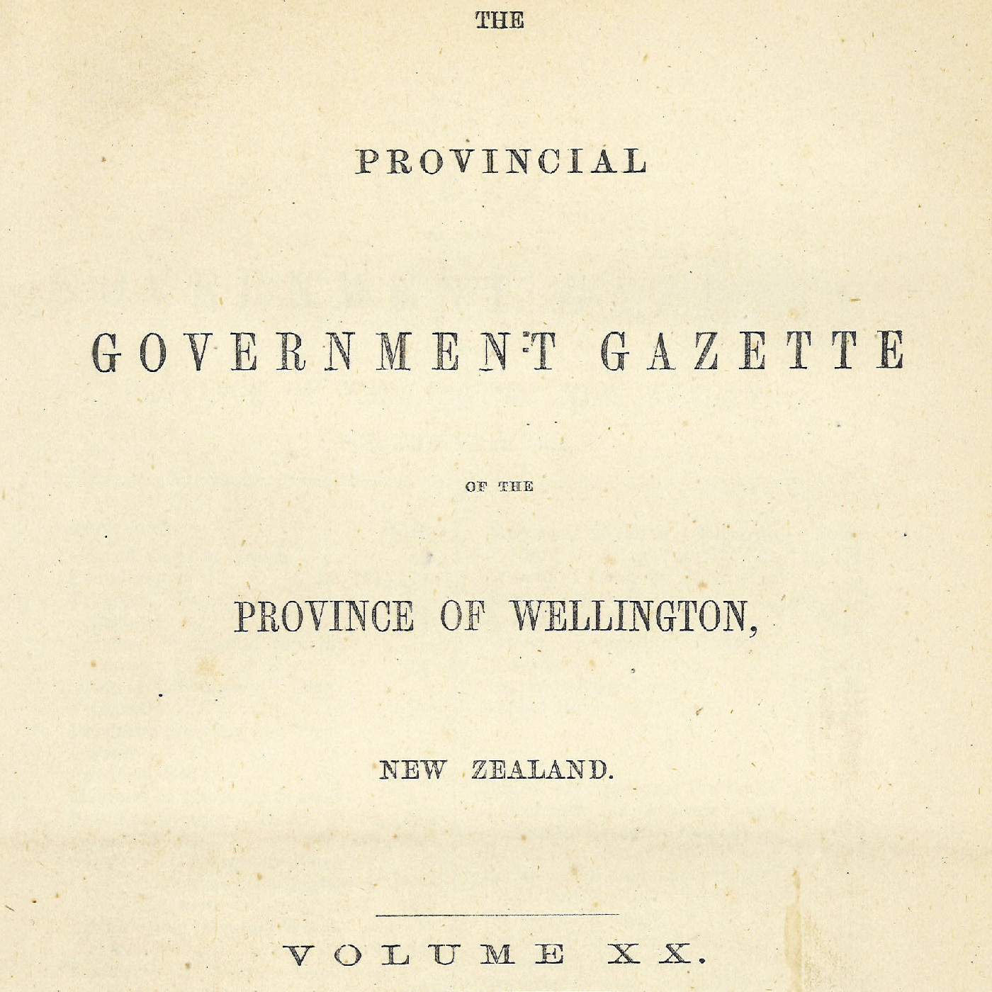 Wellington Provincial Council Gazette, Vol 20 (1873)