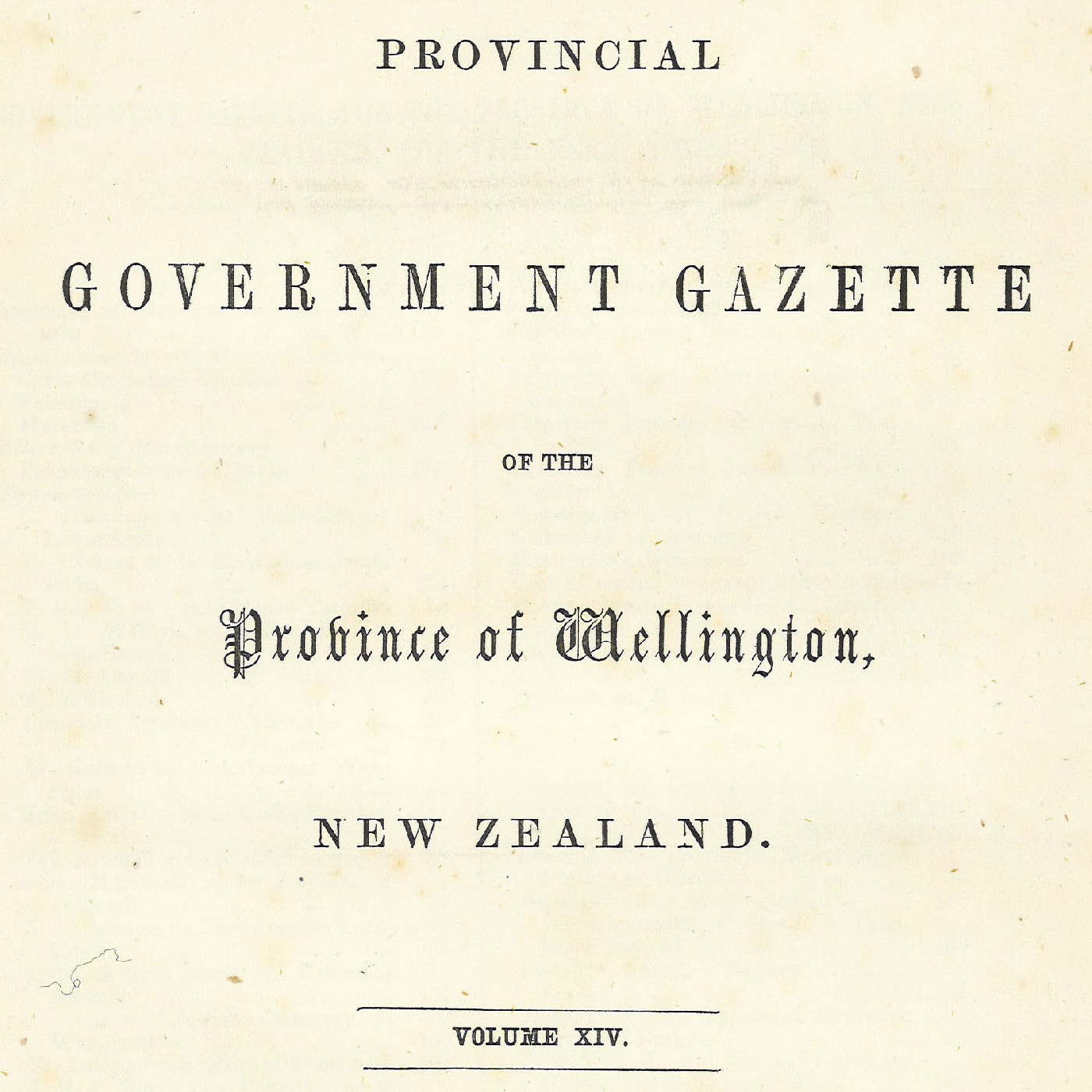Wellington Provincial Council Gazette, Vol 14 (1867)