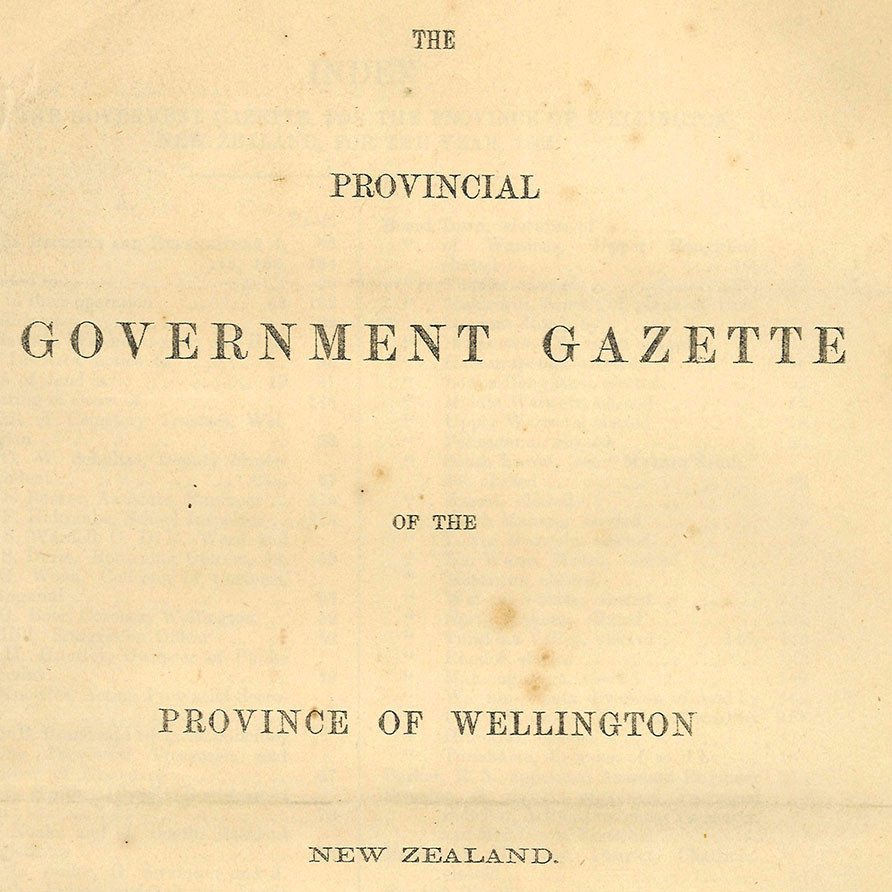 Wellington Provincial Council Gazette, Vol 12 (1865)