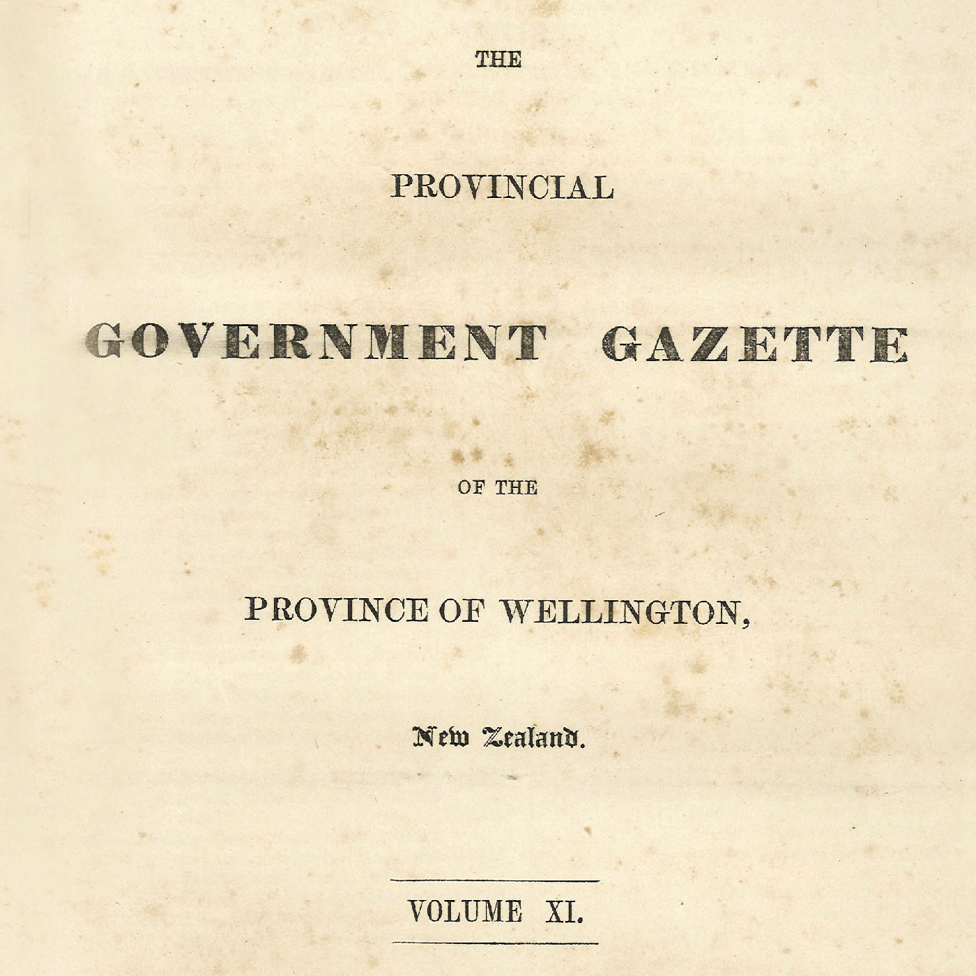 Wellington Provincial Council Gazette, Vol 11 (1864)