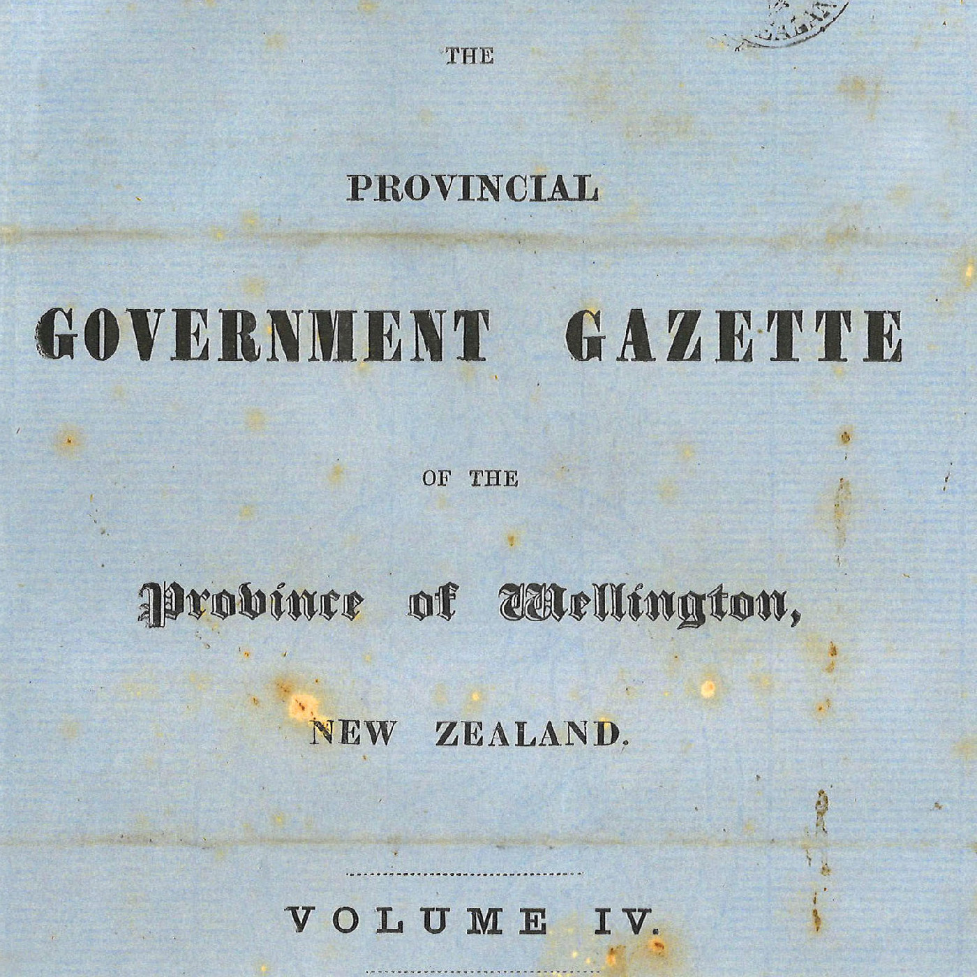 Wellington Provincial Council Gazette, Vol 4 (1857)