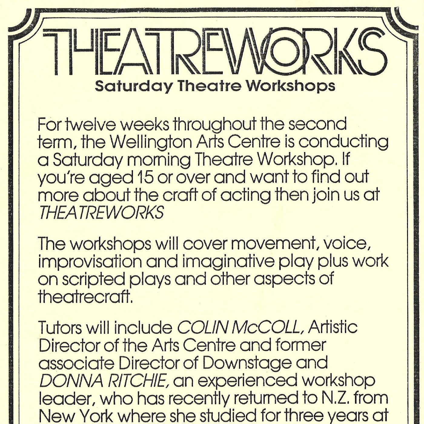 Theatreworks: Sunday Theatre Workshops