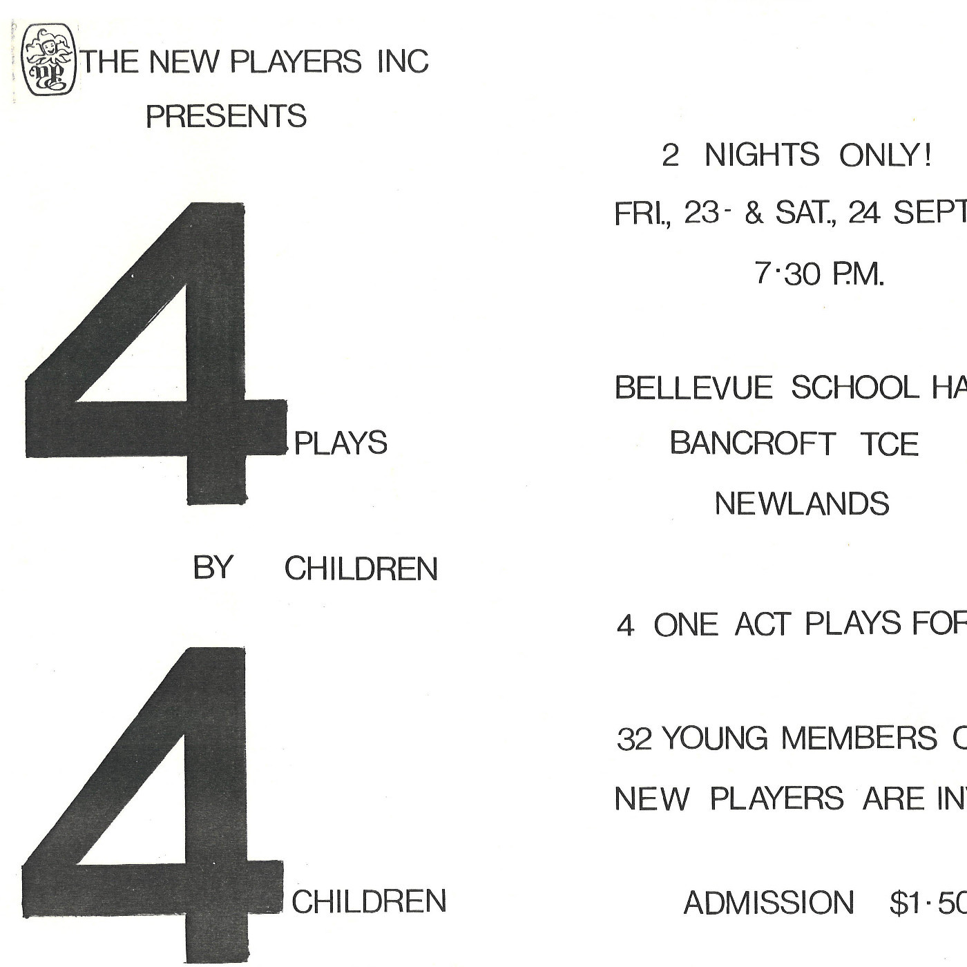 The New Players Inc presents 4 plays