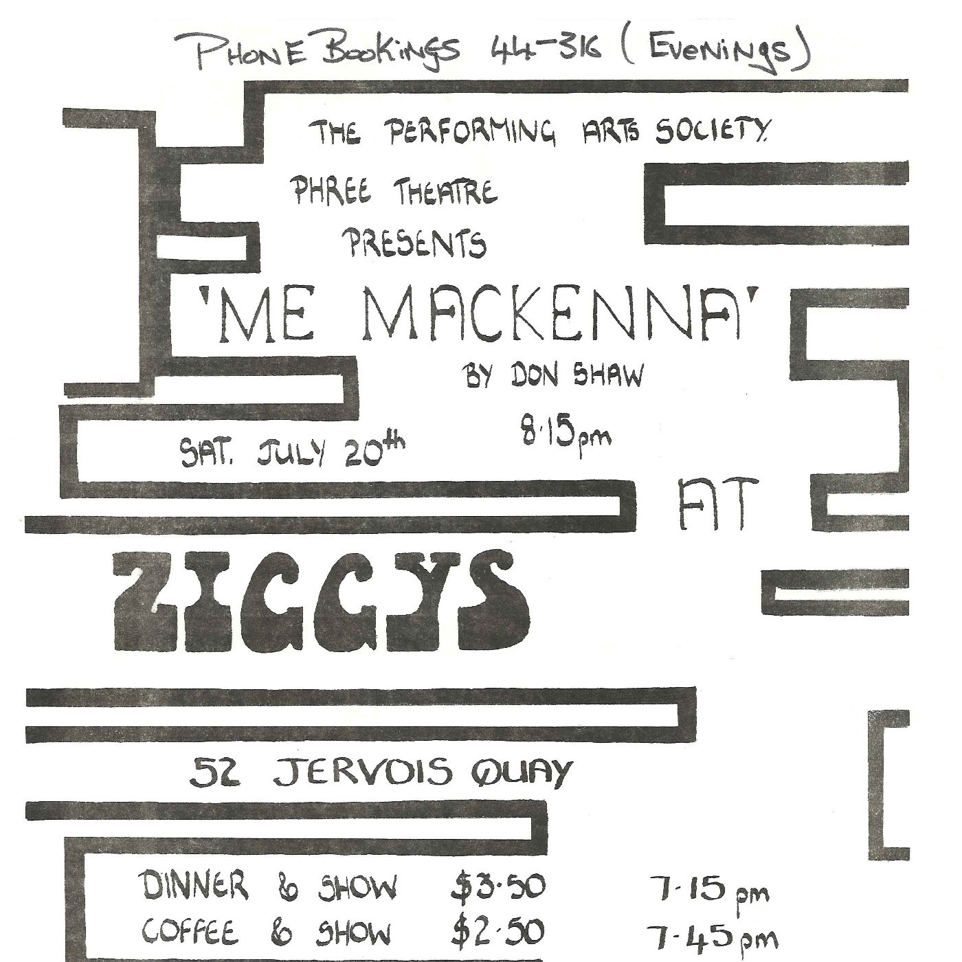 Phree Theatre presents "Me Mackenna" 