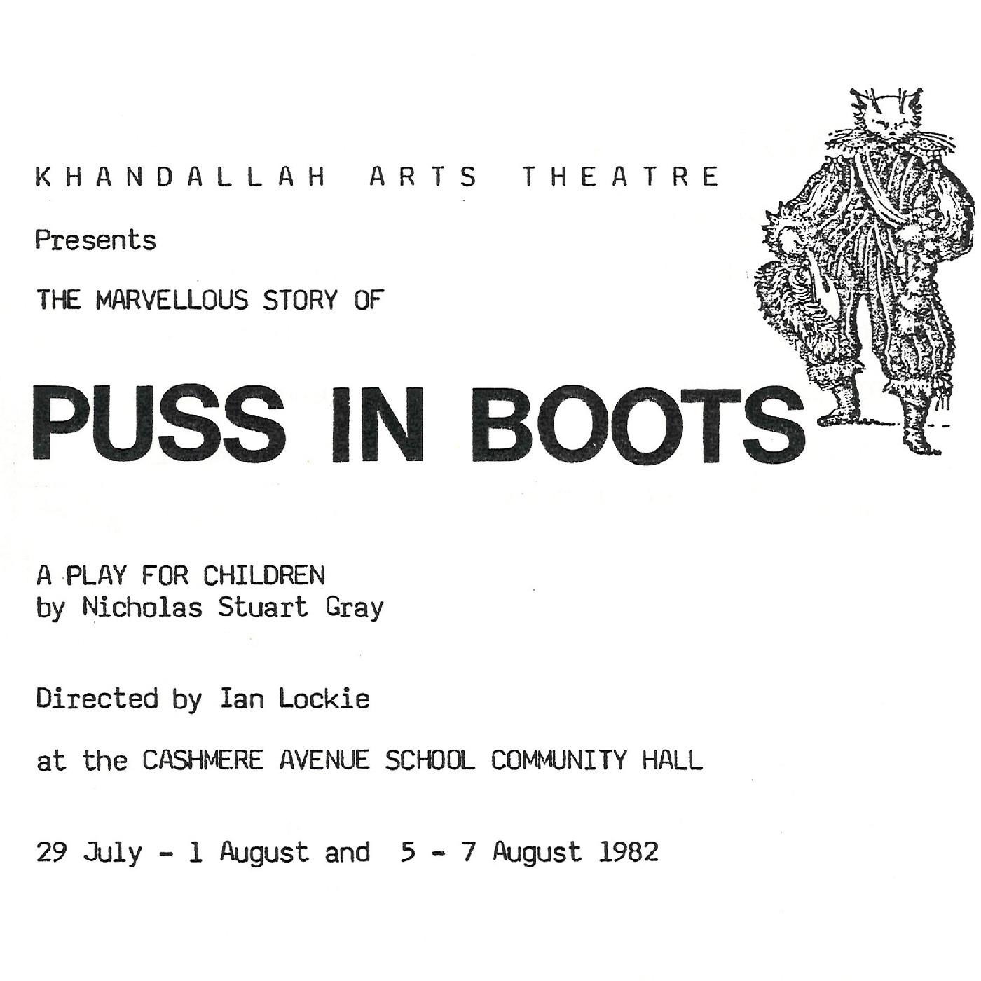 Khandallah Arts Theatre: "Puss In Boots"