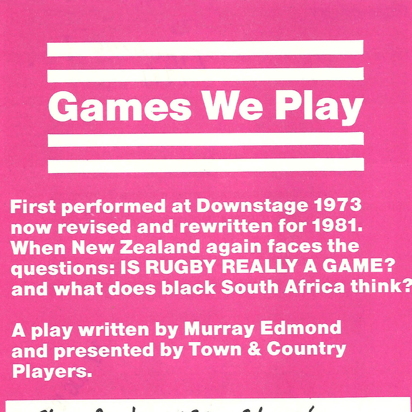 Town & Country Players: "Games We Play"
