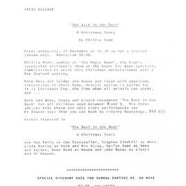 Downstage Theatre press release