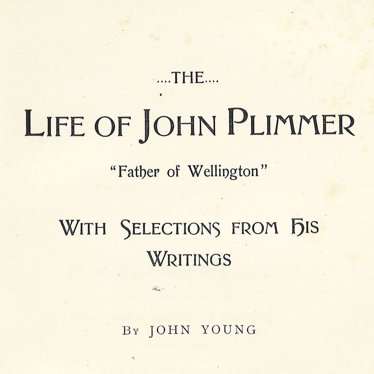 The Life of John Plimmer