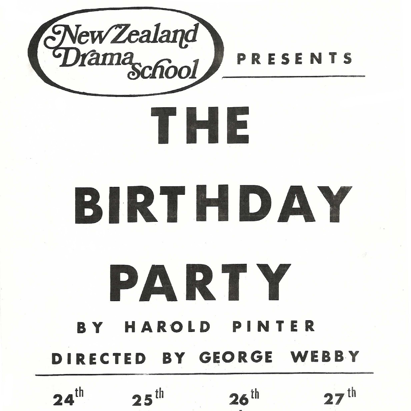 New Zealand Drama School: "The Birthday Party"