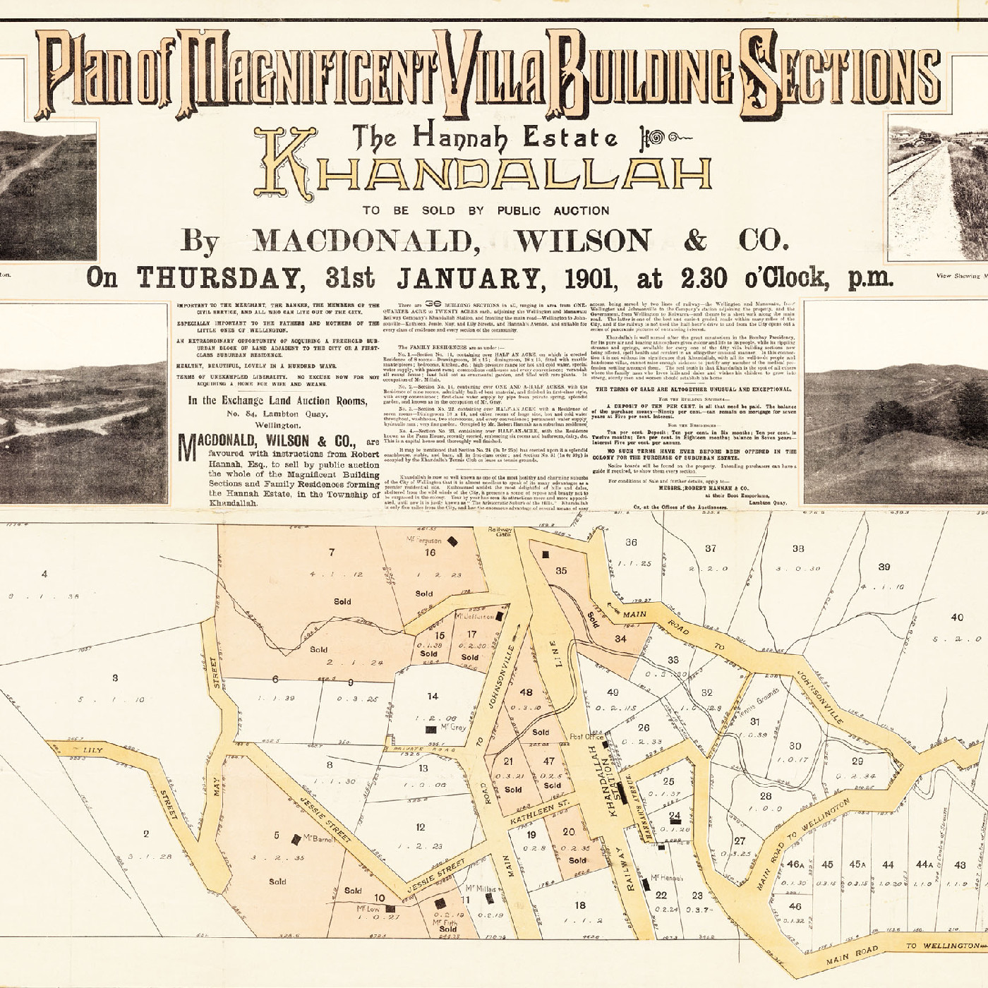 Khandallah Subdivision Plan of the Hannah Estate (1901) | Wellington ...